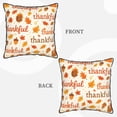 thumbnail image 4 of Velvet Rimmed Pillowcase Is Not Easy To Open Line Deformation Invisible Zipper Opening And Closing Only Pillowcase Does Not Contain Pillow Core Thankful Autumn Words Pattern 18"X18", 4 of 8