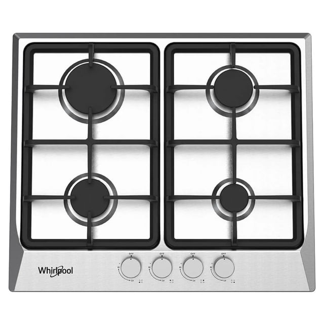 Parrilla Empotrable de Gas LP/Natural Whirlpool WP2421S 58 cm con 4 Quemadores Acero Inox y Hierro Fundido