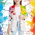 thumbnail image 2 of TIEVOSA Veste de Costume Personnalisée Imprimée à l'Encre Colorée pour Garçons et Filles de 6-7 Ans (Jaune), 2 of 4