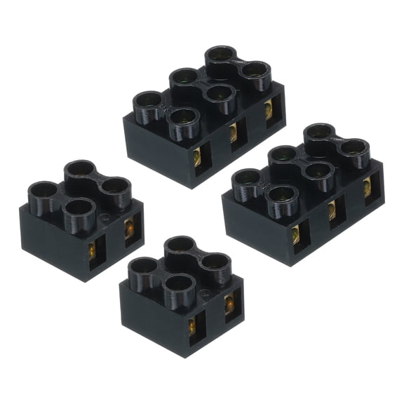 Uxcell Terminal Block 2/3 Positions 500V 10A Dual Row Screw Terminals Barrier Strip Wire Connector 2 Set