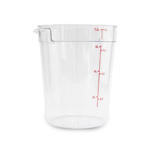 Recipiente de Policarbonato Graduado Redondo Caledonia 8 Qt Transparente