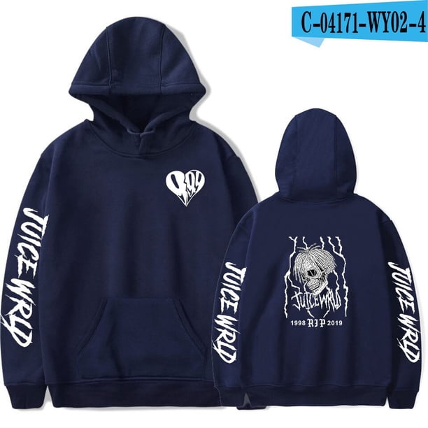 Sudaderas con capucha de Juice Wrld, chaqueta informal para adultos y niños, tallas para niños, jersey de Cosplay, ropa de calle, Jersey UnisexAzul oscuro AS Deng Xun unisex