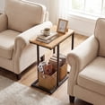 thumbnail image 4 of Gymax C-shaped End Table w/Adjustable Foot Pads Small Snack Table for Living Room Gray Oak, 4 of 10