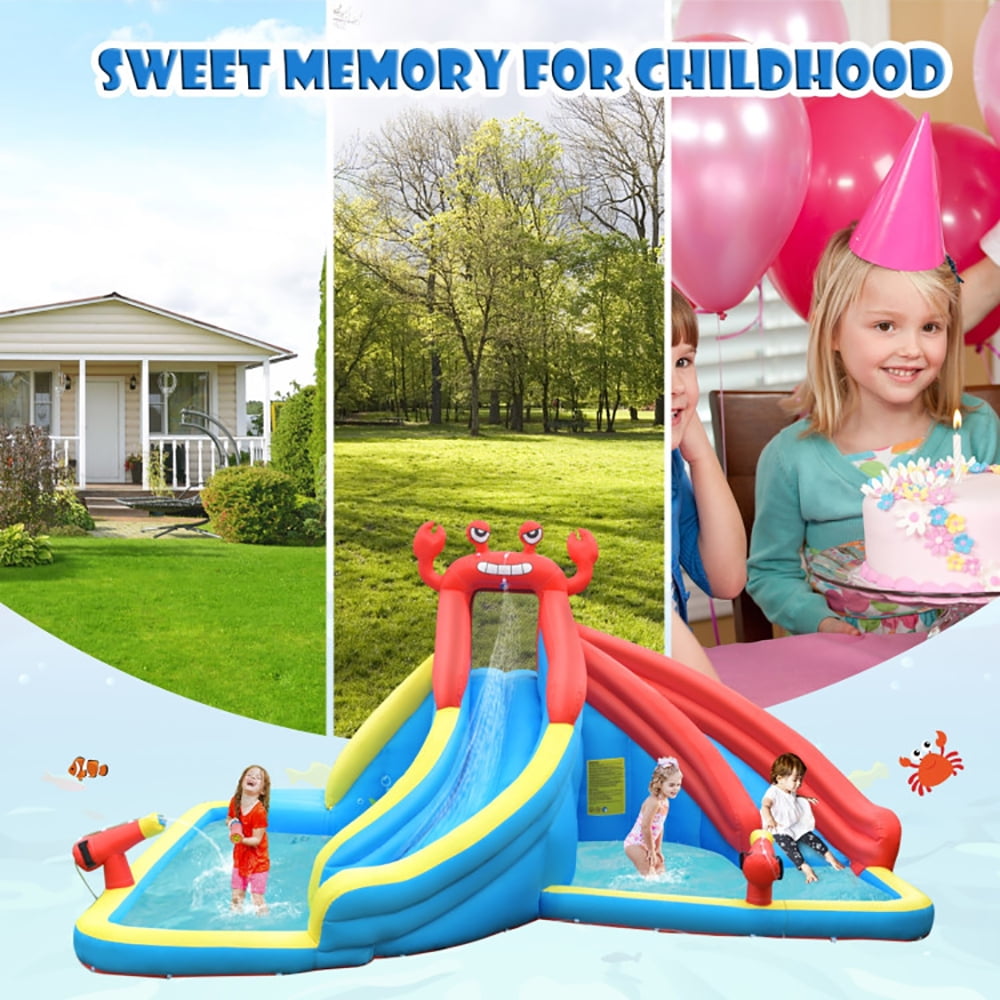 Aimee Lii Inflatable Bounce House Water Dual Slide without Blower, Playhouse for Kids Outdoor Aimee Lii Inflatable Bounce House Water Dual Slide without Blower, Playhouse for Kids Outdoor