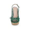 thumbnail image 5 of BLISSFUL STEP Women's Shoes Floral Lace Platform Peep Toe Wedge Heel Sandals Dark Green 8, 5 of 7