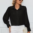 thumbnail image 4 of Birdeem Mode Femmes Grande Taille Uni Manches Longues Col Rond Blouse T-Shirt Décontracté Hauts, 4 of 8
