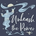 thumbnail image 2 of Boy's Aladdin Genie Unleash the Power  Graphic Tee Navy Blue Heather Small, 2 of 3