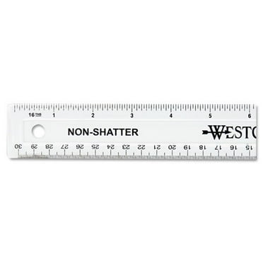 4PK Non-Shatter Flexible Ruler, Standard/Metric, 12" Long, Plastic, Clear
