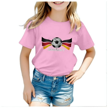 

MQLKF Unisex Kids Print Tee Boy Girl Funny T Shirts Short Sleeve Round Neck Top For 3 13Y Soft Fashionable Casual Beautiful Kids Tops