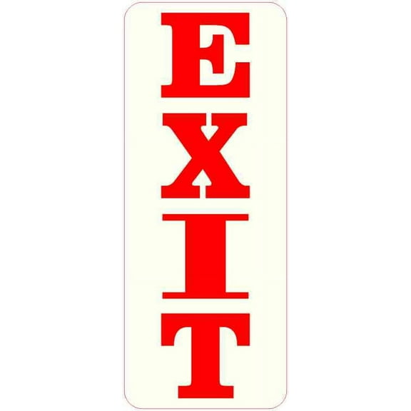 2in x 5in Red and Off-White Exit Sticker
