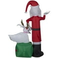 thumbnail image 3 of Christmas Inflatable Jack Skellington as Santa and Zero Wearing Antlers, 3 of 5