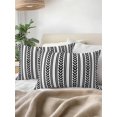 thumbnail image 2 of Outdoor Pillows Waterproof, Black Botanical Throw Pillows with Inserts Included, Modern Farmhouse Striped Indoor Outdoor Decorative Lumbar Pillow for Bed/Couch/Patio 12"x20", 2Pcs, 2 of 8