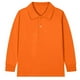 thumbnail image 2 of Ceisia Kids' Solid Color Long Sleeve Polo Shirt for Back-to-School & Casual Wear Orange 12 Years Gifts, 2 of 3