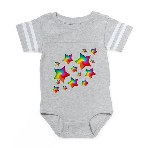 CafePress - Stars Rainbow Swirl - Cute Infant Baby Football Bodysuit