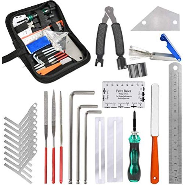 TIMESETL Guitar Repairing Maintenance Tools Kit String Organizer String Action Ruler Gauge Measuring Tool Hex Wrench