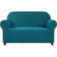 thumbnail image 1 of 1-Piece Stretch Sofa Slipcover with Stripes Pattern Striped Jacquard Couch Covers Washable Furniture Protector (Medium, Blue), 1 of 6