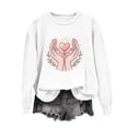 thumbnail image 5 of QATAINLAV Womens Breast Cancer Sweatshirt Pink Ribbon Graphic Print Pullover Casual Crew Neck Long Sleeve Tops White XXL, 5 of 6