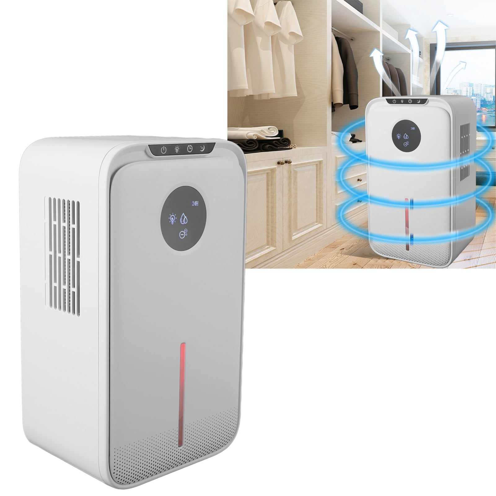 85 OZ Dehumidifier for Home, 800 Sq Ft Quiet Dehumidifier with Drain Hose, Reusable Filter, Sleep Mode, Auto Shut Off, Timer, Portable for Bedroom Bathroom, Basement