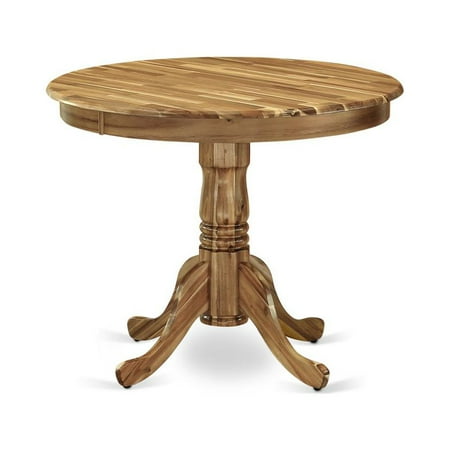 East West Furniture Antique Round Acacia Wood Dining Table in Natural