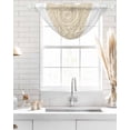 thumbnail image 4 of Waterfall Valances for Windows, Beige Boho Kitchen Sheer Valance Curtains, Retro Farmhouse Ethnic Abstract Geometric Art Rod Pocket Elegant Swag Valances for Living Room Bedroom, 47.2"x38.5", 1 Panel, 4 of 8