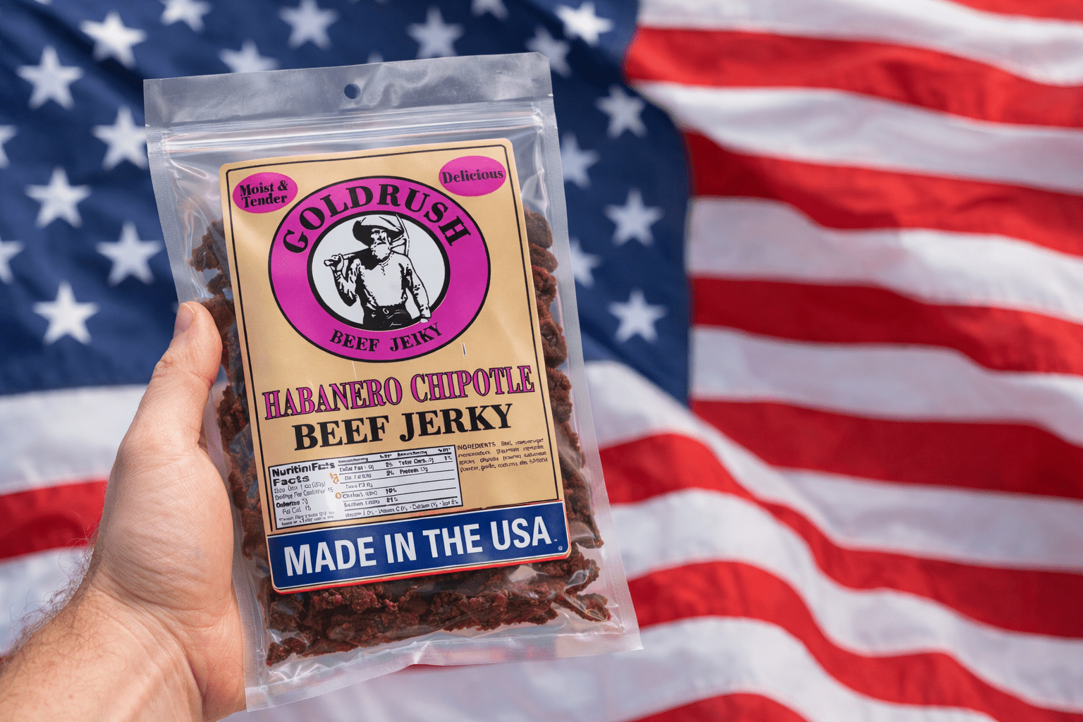 GOLDRUSH Habanero Chipotle Beef Jerky 15 Oz