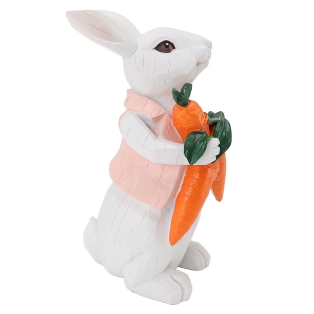 Figura de Conejito de Resina al Aire Libre de Interior de Estilo Vintage de Estilo Vintage y Huevo de Pascua.