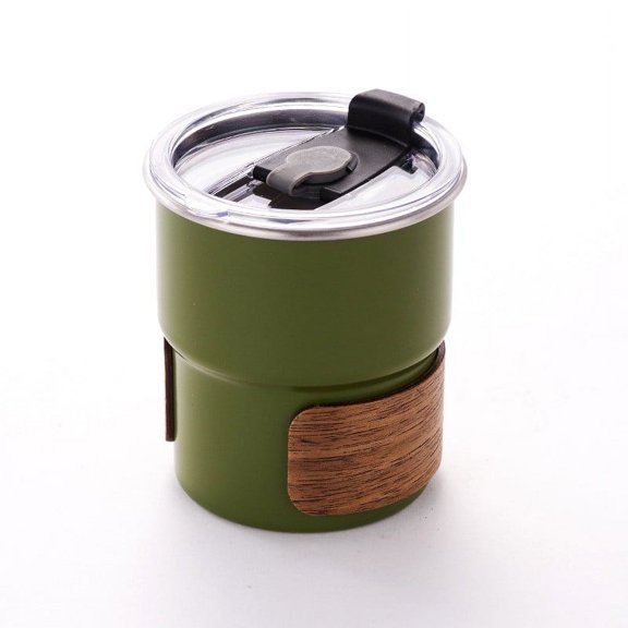 Travel Coffee Mug 300Ml Stainless Steel Cup With Secure Flip Lid For Daily Use Silver Fangkenuo