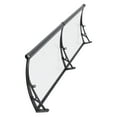 thumbnail image 4 of Grey & Clear Aluminum Door Awning - 62" Wall Mounted Rain Canopy with Drainage System, 187lb Capacity, 4 of 15