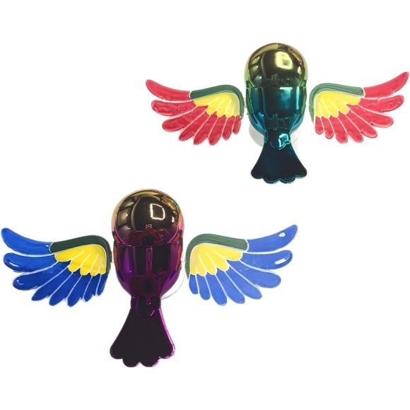 Flying Birds Flaps Wing Car Sticker Decor Swinging Birds For Car Rearview Mirror Roof Trunk Lid Motorcycle Helmet Decoration Wind-Powered Rotating Wing