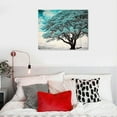 thumbnail image 4 of Nawypu Teal Rustic Bathroom Decor for the Home Bedroom Black and White Tree Pictures Country Kitchen Wall Decor Modern Wall Decor Canvas Framed Wall Art Landscape Artwork for Walls Wall Decoration, 4 of 4