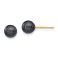 thumbnail image 1 of Beautiful 14k 6-7mm Round Black Saltwater Akoya Cultured Pearl Stud Post Earrings, 1 of 2