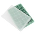 thumbnail image 2 of Molde de hielo Delaman 28 cuadrículas DIY Bandeja de hielo de silicona con tapa Verde, 2 of 5