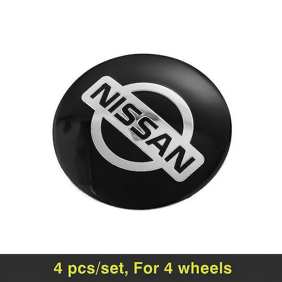 4pcs Car Wheel Hub Center Cap Metal Emblem Stickers For Nissan Qashqai Juke Pulsar Sentra Altima Patrol Micra Rogue Almera Versa,B For Nissan