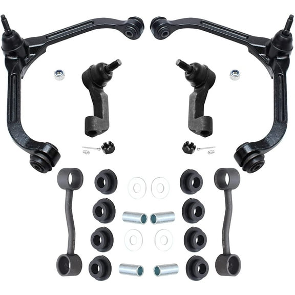 Detroit Axle - New 6pc Complete Front Suspension Kit Replacement for Jeep Liberty 2.4L & 3.7L -Front Upper Control Arms w/Ball Joints - Outer Tie Rod Ends - Sway Bar End Links
