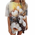 thumbnail image 1 of Blusa informal de manga corta con estampado de manga corta y estampado vintage para mujer Pompotops hfajkhk126611, 1 of 1