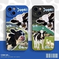 thumbnail image 2 of Korean Cute Collage Sunglasses Cow Phone Case For iPhone 15 14 13 12 Pro Max 11 Lovely Cool Silicone Shockproof Soft Back Cover, 2 of 5