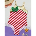 thumbnail image 6 of DPOIS Kids Girls Christmas Ballet Dance Leotard Candy Cane Stripes Costume Red 12, 6 of 7