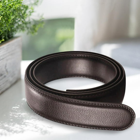 PU Leather Ratchet Belt without Buckle Durable Casual Replacement Belt Strap