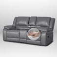thumbnail image 5 of Ellesophas 2-Seat PU Leather Manual Living Room Loveseat Adult with Footrest, Storage Console & 2 Cup Holders, Perfect for Living Room & Home Theater, Gray, 5 of 7