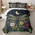 thumbnail image 2 of Homewish Boho Dragonfly Quilt King,Colorful Flower Floral King Coverlet Set,3 Pieces, 2 of 7