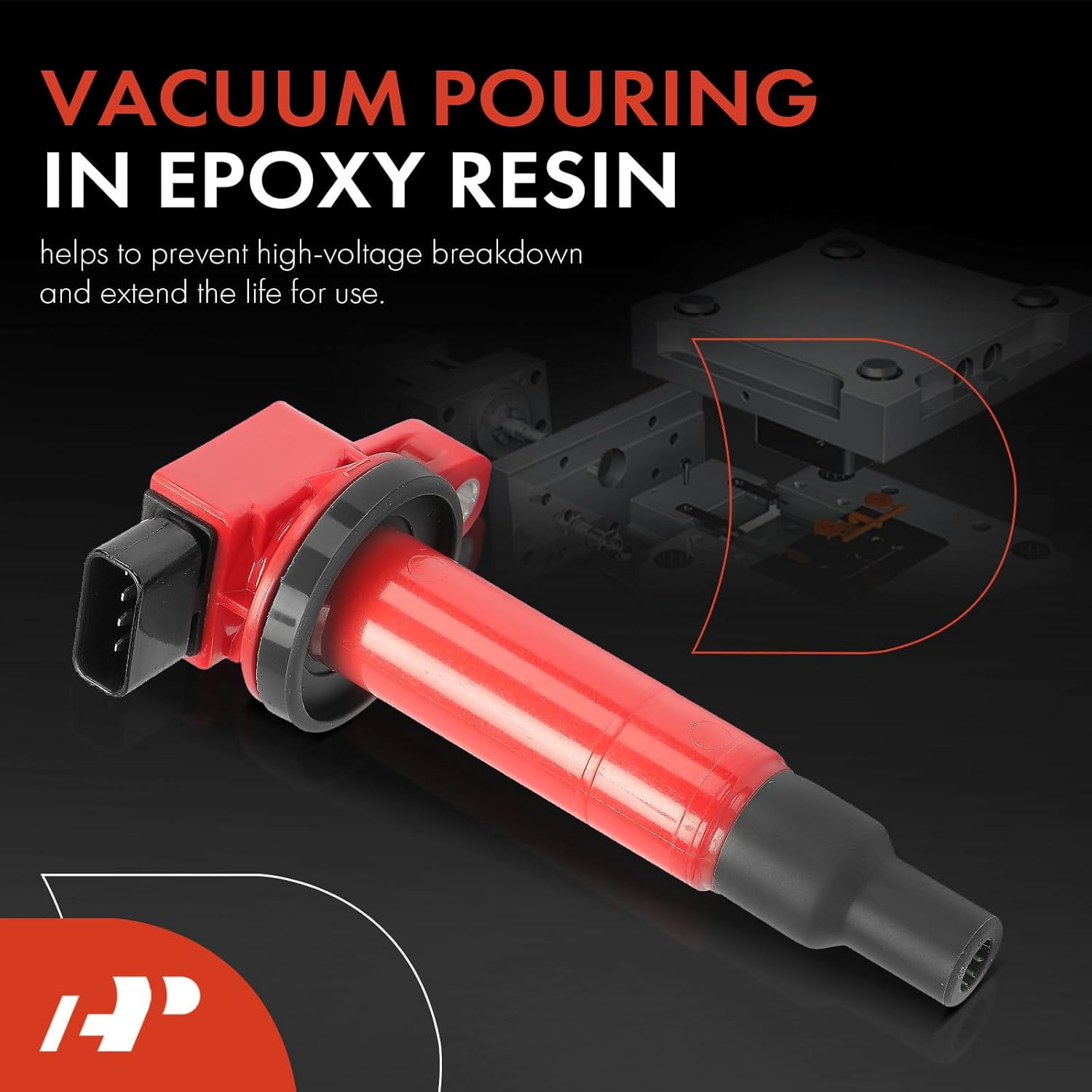 A-Premium (Red) Engine Ignition Coil Pack Compatible with Toyota Prius 2001-2009, Prius C 2012-2019, Yaris 2006-2018, Echo 2000-2005 & Scion xB 2004-2006, xA 2004-2006, 1.5L, 4-PC Set