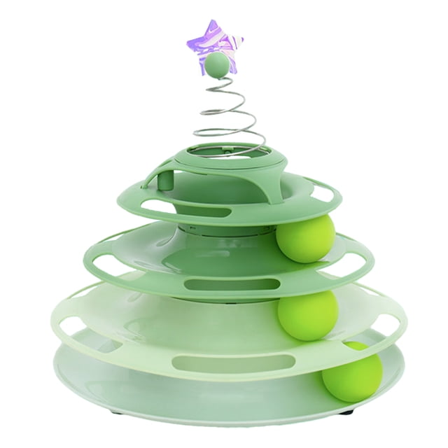 Rodillo de juguete para gatitos, rodillo de juguete para gatos, 3 pistas para gatos, rodillo de juguete para gatos, funcionamiento suave Jadeshay A