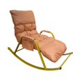 thumbnail image 3 of Mecedora con respaldo tapizado, silla planeadora para Patio, balcón, interior Estante naranja y dorado, 3 of 10