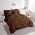 thumbnail image 3 of Manfei Female Men Black Damask Bedding Comforter Set 7-Piece,Bohemian Hippie King Bedding Sets,Boho Traditional Flower Ultra Soft Bed Sheets,Luxury Bedroom Decor,Reversible, 3 of 8