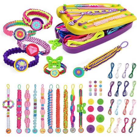Friendship Bracelet Making Kit - Crafts for Kid Girls Toys Ages 8-13 String Bracelet Maker Tool with Beads - Kids Jewelry-Making Kit Christmas Birthday Gift for Girls 6 7 8 9 10 11 12 13