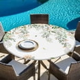 thumbnail image 6 of Green Eucalyptus Leaves Round Tablecloth, Fitted Table Cover with Elastic for 45"-54" Round Tables, Spring Floral Weeping Farmhouse Table Cloth Outdoor Indoor Dinning Party Waterproof Tablecloths, 6 of 7