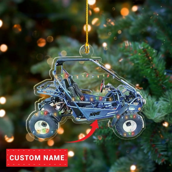 Custom Name Dune Buggy 2D Flat Ornament 2025 Car/Go-Kart Theme Family Xmas Decor Motor Vehicle Gift Off-Road Keepsake