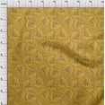 thumbnail image 4 of oneOone Rayon Yellow Fabric Abstract Floral Leaf With Stripes Sewing Material Print Fabric By The Yard 56 Inch Wide, 4 of 4