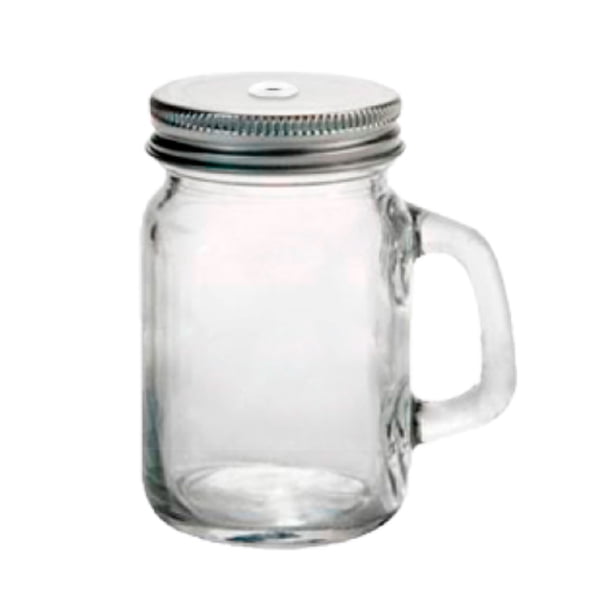 Paquete de 24 Frascos Tarros Mini Mason De Vidrio Con Asa Elegir Tapa Drink Lab Liso Transparente 118ml