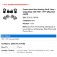 thumbnail image 2 of Front Control Arm Bushing Set 8 Piece - Compatible with 1989 - 1999 Chevy K3500 1990 1991 1992 1993 1994 1995 1996 1997 1998, 2 of 2